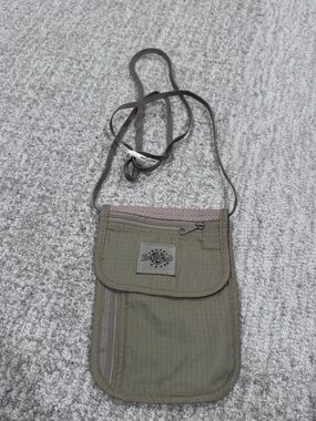 Olive Green Travel Neck Pouch with Adjustable Strap